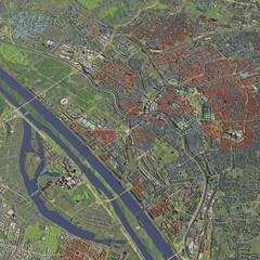 3D illustration of city and urban in Vienna Austria