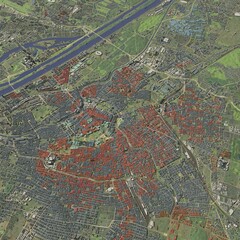 3D illustration of city and urban in Vienna Austria