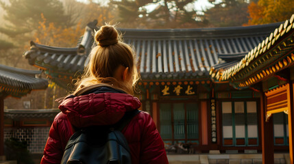 Woman South Korean Temple