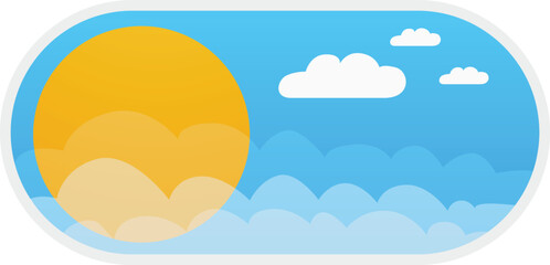 Toggle switch button showing a sunny day when toggled on