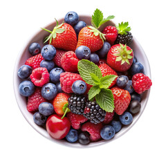Obraz premium Sweet berries mix Isolated on transparent background.
