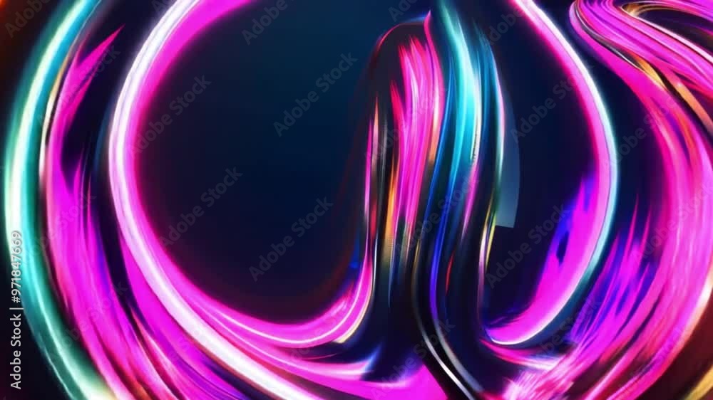 Poster motion of circular patterns with glowing edges
