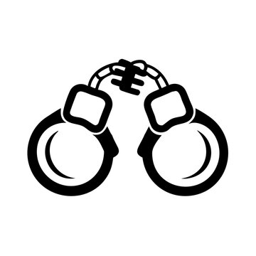 black handcuffs icon on white background clip art preview
