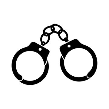 black handcuffs icon on white background clip art preview