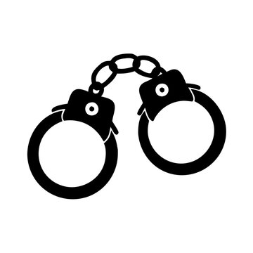black handcuffs icon on white background clip art preview