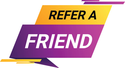Gradient banner with abstract geometric shapes is announcing a referral program