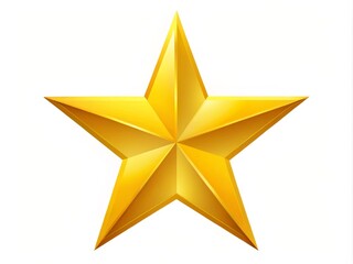 Obraz premium A bright yellow five-pointed star symbol is depicted in a simple yet elegant illustration, featuring clean lines and