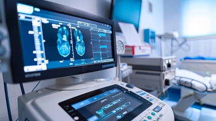Fototapeta premium Ultrasound is a non-invasive examination of the human body using ultrasonic waves