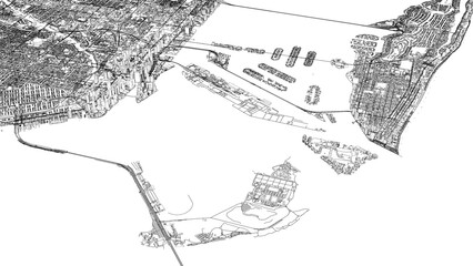 Fototapeta premium 3D illustration of mass building in Miami USA