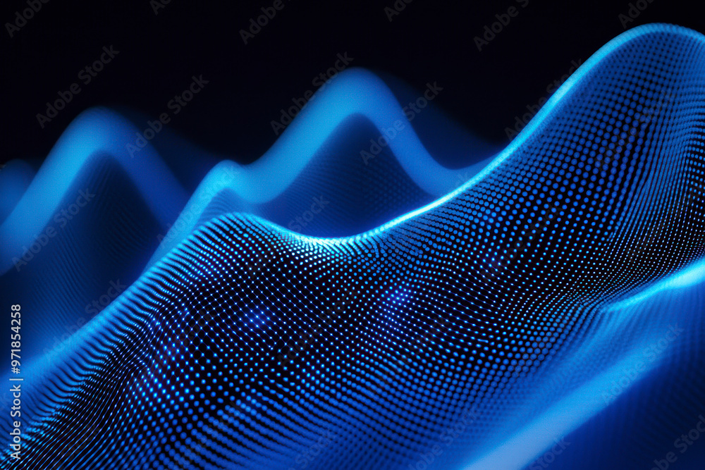 Poster technology network background with copyspace. blie lines on black background.