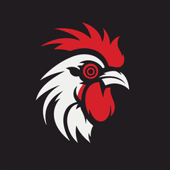 Obraz premium Simple vector mascot of rooster for sport club