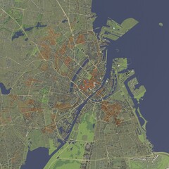 3D illustration of city and urban in Copenhagen Denmark
