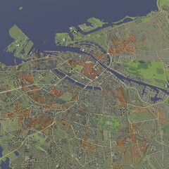 Obraz premium 3D illustration of city and urban in Copenhagen Denmark