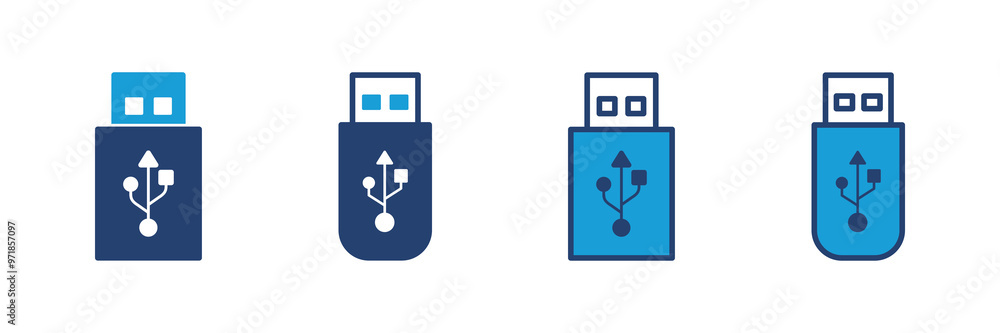 Poster usb icon vector. flash disk icon vector