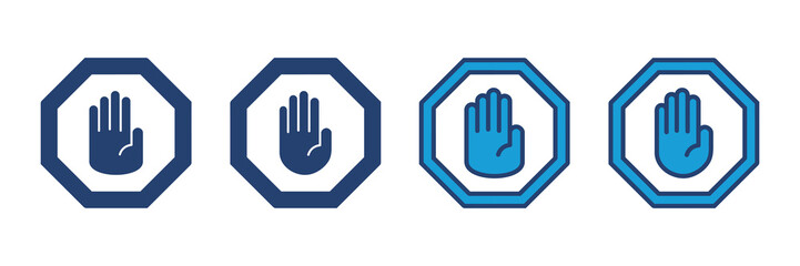 Stop icon vector. stop road sign. hand stop icon vector