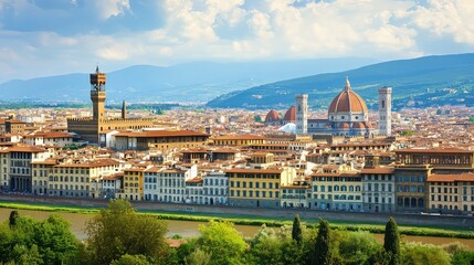  Illustrations of Buildings and Areas for Famous Tours in Italy, Generative AI