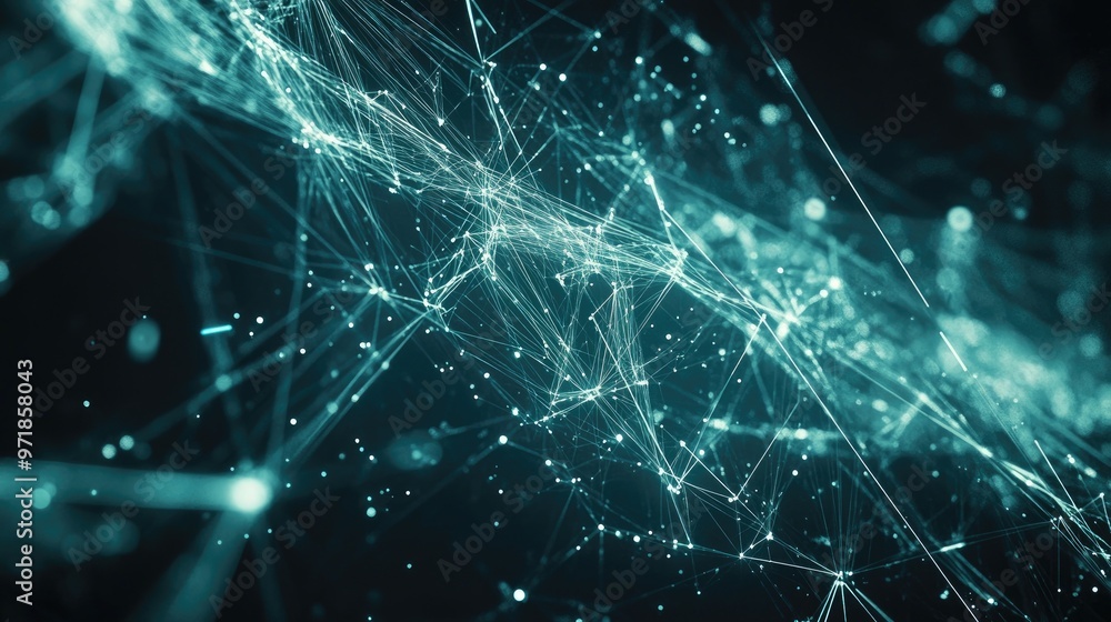 Poster abstract polygonal digital background featuring interconnected lines a futuristic hud inspired space