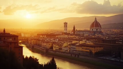 Fototapeta premium Illustrations of Buildings and Areas for Famous Tours in Italy, Generative AI