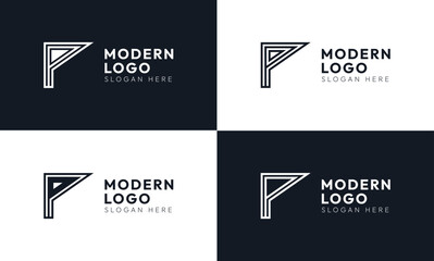 Four Modern Vector Lettermark Logos with Letter P