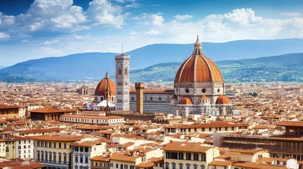 Fototapeta premium Illustrations of Buildings and Areas for Famous Tours in Italy, Generative AI