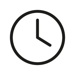 Clock icon outline. Minimalist time symbol. Simple analog watch. Vector clock graphic.