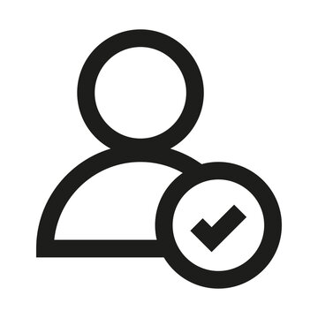 recommend clip art: Verified user icon. Profile with checkmark. Minimalist approval symbol. Vector illustration.