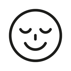 Smiling face icon. Relaxed emoji symbol. Happy emotion graphic. Vector illustration.