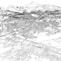 Naklejka premium 3D illustration of city and urban in Salzburg Austria