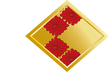 菊輪紋様のゴールド菱形デザイン