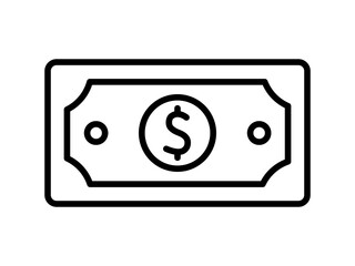 dollar icon. single icon. line design isolated on white background.