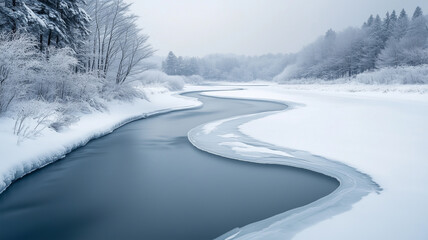 美瑛の凍った川