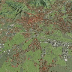 Fototapeta premium 3D illustration of city and urban in Bergamo Italy