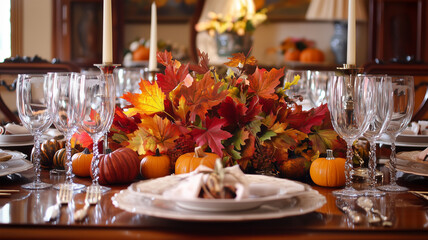 エレガントな秋の食卓セッティング