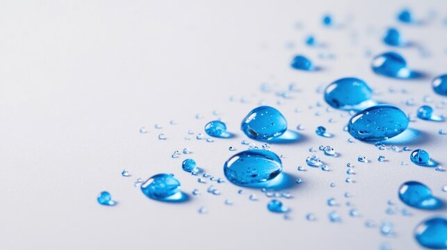 Water Droplets on a White Surface