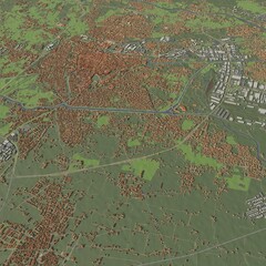 3D illustration of city and urban in Padua Italy