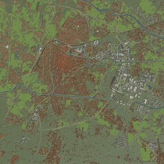 3D illustration of city and urban in Padua Italy