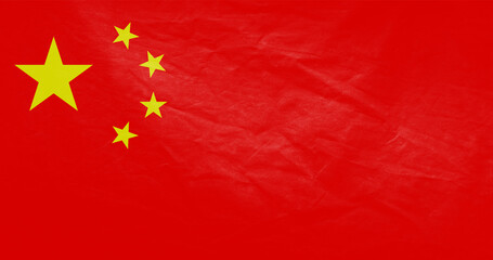 China flag, China flag of paper texture background, Flag of Chinese.