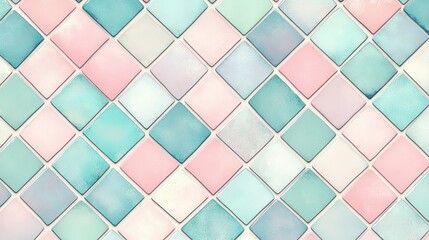 Pastel Diamond-Shaped Tiles Pattern