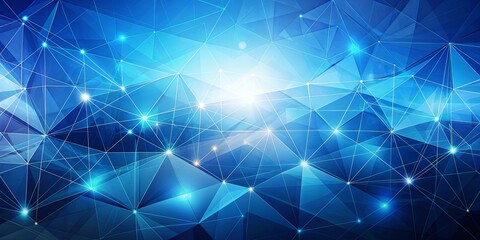 Abstract geometric poly technology background illustrating science and technology in blue hues