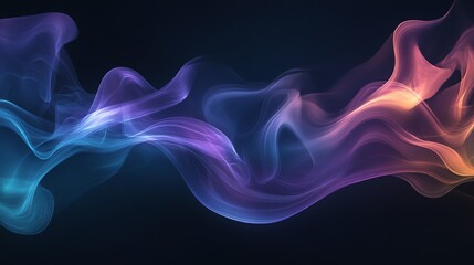 Obraz premium Abstract colorful smoke trails against a black background.