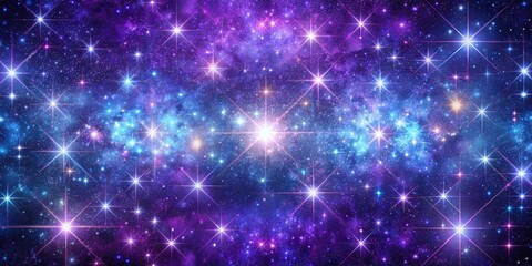 Fototapeta premium Captivating indigo purple galaxy with sparkling stars and a cosmic tapestry of interwoven light, creating a dazzling celestial mosaic