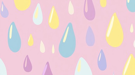 Abstract Pastel Droplet Pattern on Pink Background