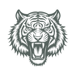 Obraz premium Vector Illustration of a Crouching Tiger, Hand-Drawn Sketch Style