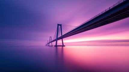 Fototapeta premium Bridge Over Water at Sunset