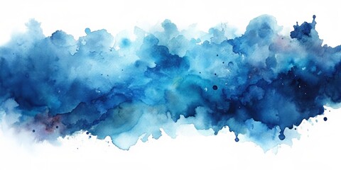 Softly swirling dark blue and light blue hues dance across a crisp white canvas, evoking a sense of