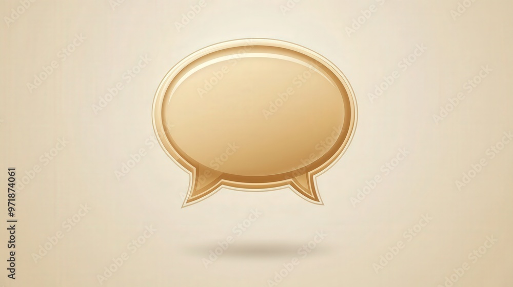 Poster clean and simple beige speech bubble design element for communication and design projects