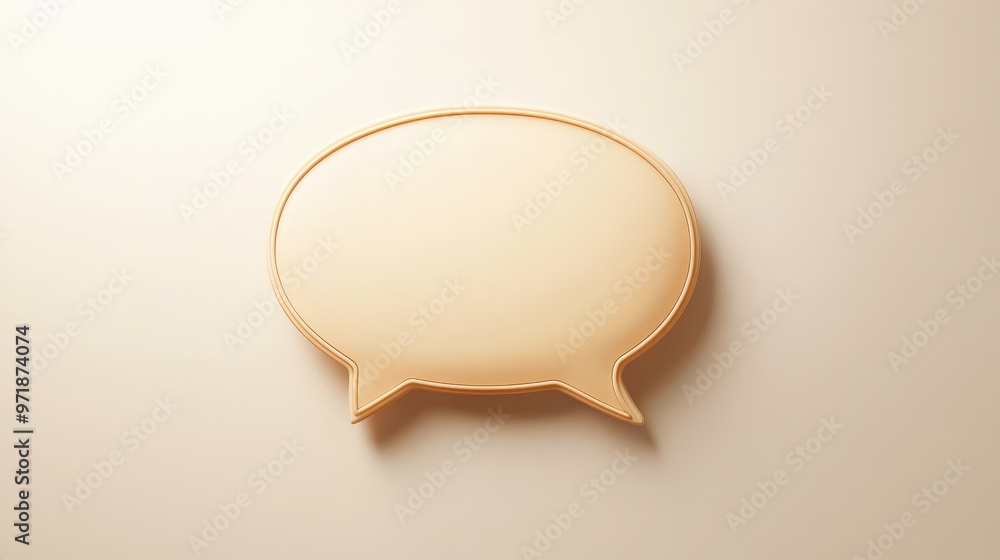 Poster beige speech bubble design element for communication projects