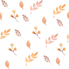 watercolor flowers seamless pattern illustration for kids