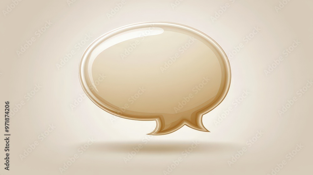 Poster elegant beige speech bubble design element for visual communication enhancement