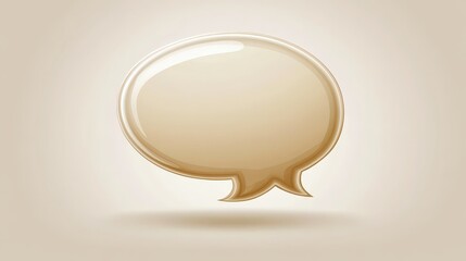 Elegant Beige Speech Bubble Design Element for Visual Communication Enhancement